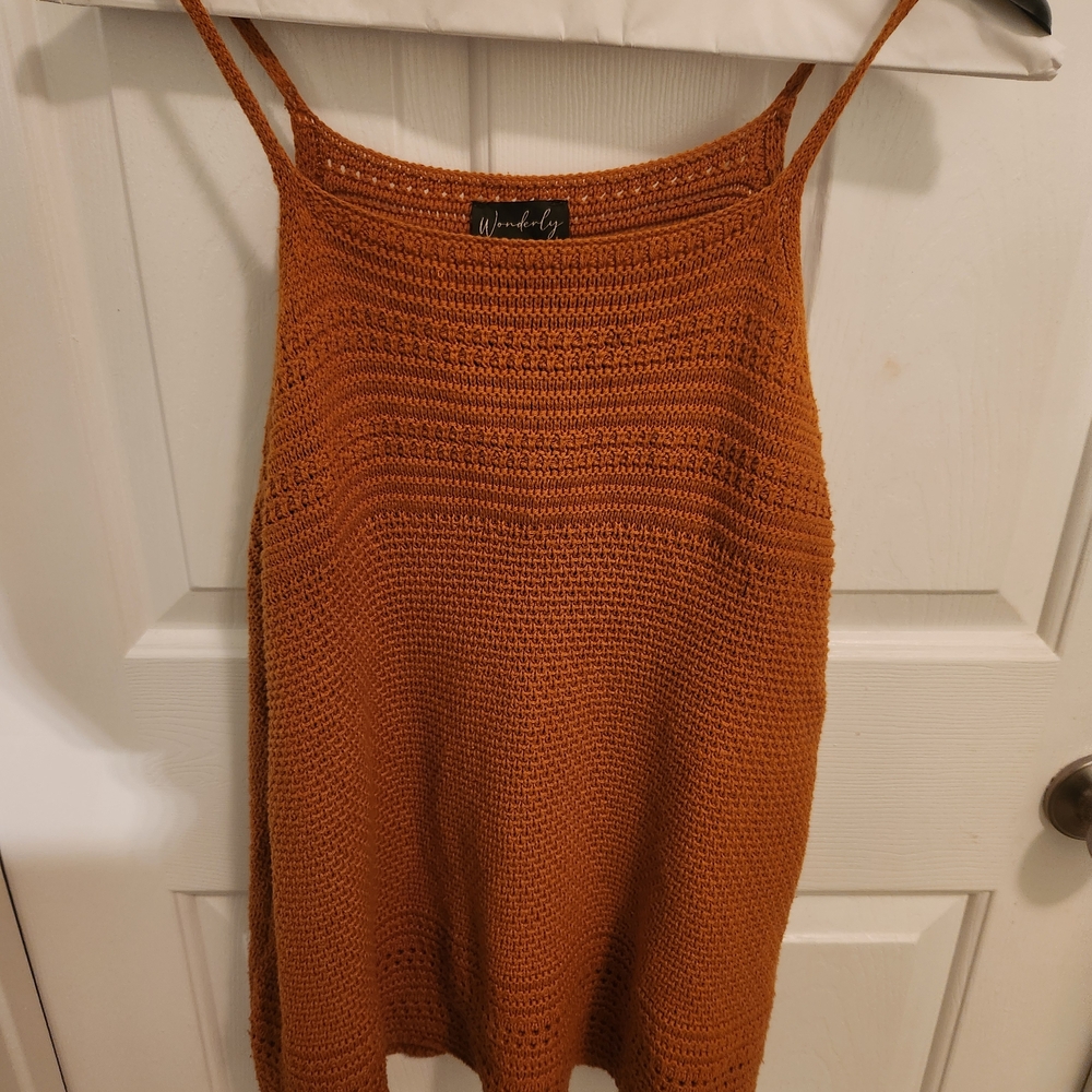 Wonderly Rust Crochet Tank Top